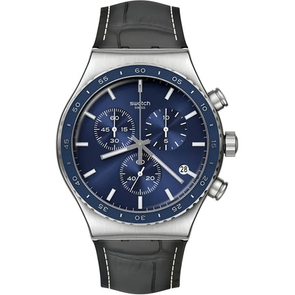 Swatch Unisex Watch - The October Collection Cobalt Lagoon Chrono Blue Dial | YVS496 ,
