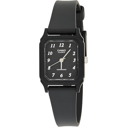 Casio Women's Waterproof Watch - Analog Black Dial Resin Strap | LQ142-1B ,