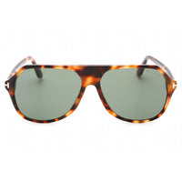 Tom Ford Men's Sunglasses - Blonde Havana Plastic Pilot Frame Green Lens | FT0934 53N ,
