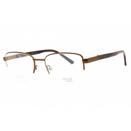 Elasta Men's Eyeglasses - Dark Brown Rectangular Metal Half Rim Frame | E 3127 0R0Z 00 ,