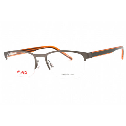 Hugo Men's Eyeglasses - Ruthenium Green Metal Rectangular Frame | HG 1247 0SMF 00 ,