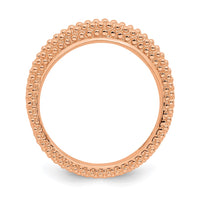 Sterling Silver Stackable Expressions Pink-plated Domed Ring | QSK880 ,