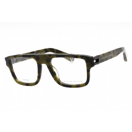 Philipp Plein Men's Eyeglasses - Shiny Green Havana Rectangular Frame | VPP021M 092I ,