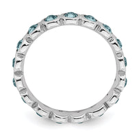 Sterling Silver Stackable Expressions March Swarovski Ring | QSK975 ,