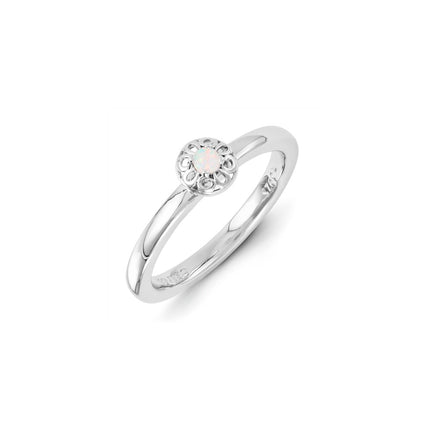 Sterling Silver Stackable Expressions Created Opal Ring | QSK1330 ,