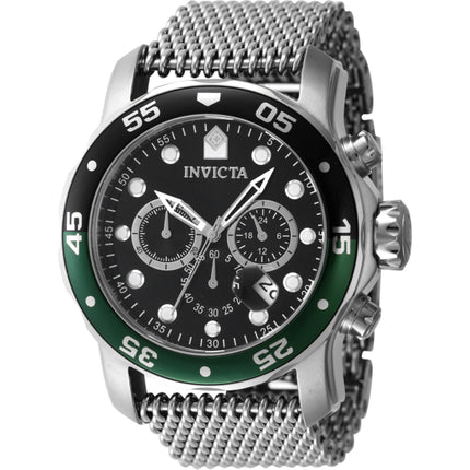 Invicta Men's Watch - Pro Diver Black and Green Rotating Bezel Mesh Bracelet | 47631 ,