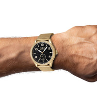 Invicta Men's Watch - Vintage Black Dial Yellow Gold Steel Bracelet Quartz | 47135 ,