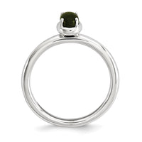 Sterling Silver Stackable Expressions Onyx Polished Ring | QSK902 ,