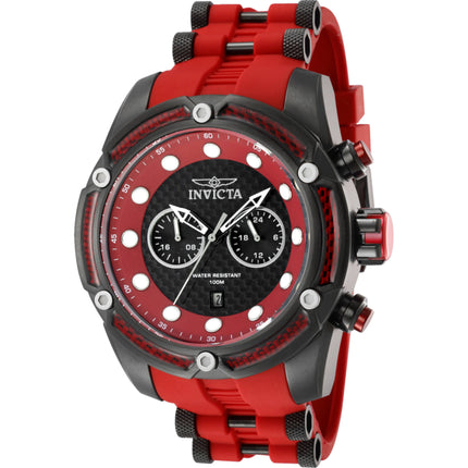 Invicta Men's Watch - Bolt Quartz Black Steel and Red Silicone Strap Date | 42296 ,
