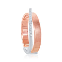 Sterling Silver Two Tone Designer CZ Bonded Ring, Size 8 ,