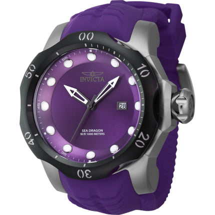 Invicta Men's Dive Watch - Venom Rotating Bezel Purple Dial Silicone Strap | 45494 ,