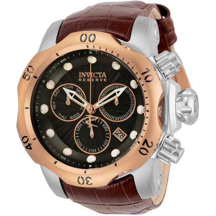 Invicta Men's Watch - Reserve Venom Chrono Gunmetal Dial Brown Leather Strap | 32958 ,