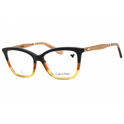 Calvin Klein Women's Eyeglasses - Dark Brown/Brown/Caramel Cat Eye Frame | CK23545 206 ,