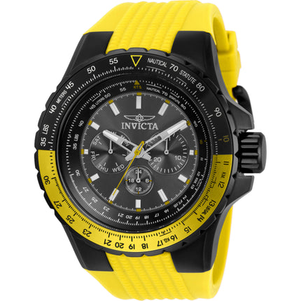 Invicta Men's Watch - Aviator Quartz Chrono Black Dial Yellow Silicone Strap | 33038 ,