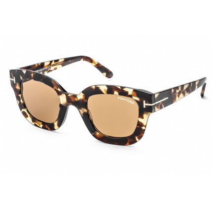 Tom Ford Women's Sunglasses - Havana/Other Plastic Cat Eye Full Rim | FT0659 56E- ,