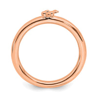 Sterling Silver Stackable Expressions Pink-plated Key Ring | QSK1961 ,