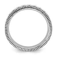 Sterling Silver Stackable Expressions Antiqued Patterned Ring | QSK1569 ,