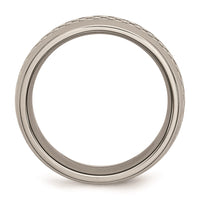 Titanium Polished w/Grey Carbon Fiber Inlay 8mm Band | TB389 ,