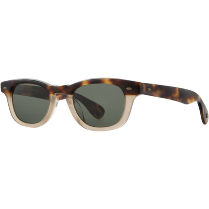 Garrett Leight Unisex Sunglasses - Cappuccino Acetate Rectangular | LO-B CAP/PG15 ,