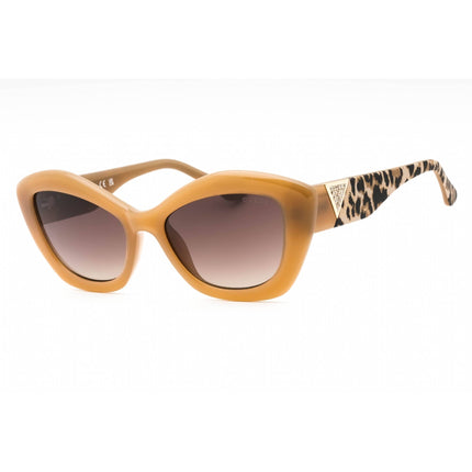 Guess Women's Sunglasses - Shiny Beige Plastic Cat Eye Frame Brown Lens | GU7868 57F ,