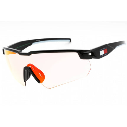 Tommy Hilfiger Unisex Sunglasses - Black Azure Shield Shape Frame | TJ 0098/S OY4 TE ,