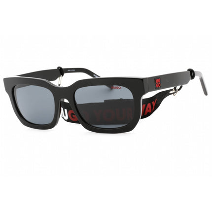 Hugo Men's Sunglasses - Black Plastic Rectangular Full Rim Frame | HG 1219/S 0807 IR ,