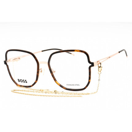 Hugo Boss Women's Eyeglasses - Gold Havana Plastic Square Frame | BOSS 1394 006J 00 ,