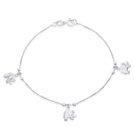 Classic Women's Bracelet - Sterling Beads with Elephant Charm | S-4970 ,