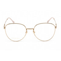 Gucci Women's Eyeglasses - Shiny Gold Metal Oval Shape Full Rim Frame | GG0880O 001 ,