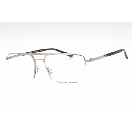 Porsche Men's Eyeglasses - Palladium Silver Metal Rectangular Half Rim Frame | P8398 B ,