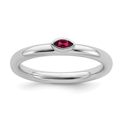 Sterling Silver Stackable Expressions Created Ruby Ring | QSK2130 ,