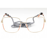 M Missoni Women's Eyeglasses - Gold Peach Metal Square Full Rim | MMI 0021 0K67 00 ,