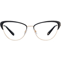 Garrett Leight Women's Eyeglasses - Gold-Black Acetate/Metal Cat Eye | VISTA G-BK ,
