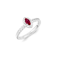 Sterling Silver Stackable Expressions Created Ruby Ring | QSK1128 ,