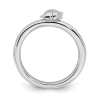 Sterling Silver Stackable Expressions Rhodium Turtle Ring | QSK1956 ,