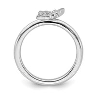 Sterling Silver Stackable Expressions Rhodium Angel Wing Ring | QSK1986 ,