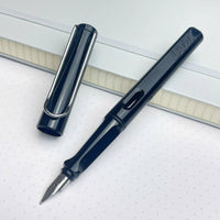 Lamy Fountain Pen - Safari Shiny Black ABS Plastic, Extra Fine Steel Nib | L19BKEF ,
