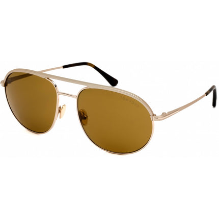 Tom Ford Men's Sunglasses - Matte Rose Gold Metal Aviator Full Rim Frame | FT0772 29E ,