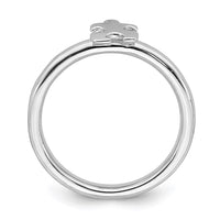 Sterling Silver Stackable Exp. Rhodium-plated Awareness Puzzle Piece Ring | QSK873 ,