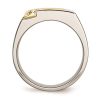 Titanium/14K Brushed Diamond Ring | TB435A ,
