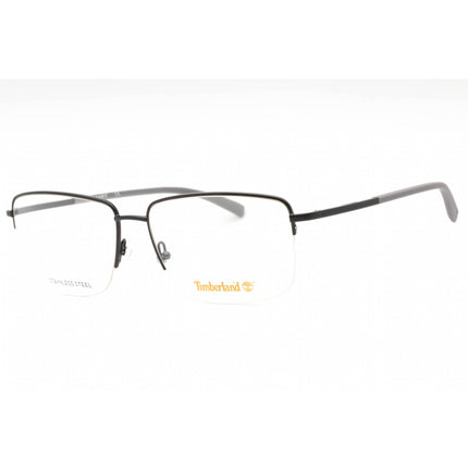 Timberland Men's Eyeglasses - Shiny Black Rectangular Half Rim Frame | TB1773 001 ,