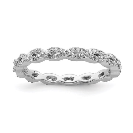 Sterling Silver Stackable Expressions Polished Diamond Ring | QSK656 ,