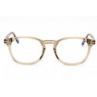 Tom Ford Men's Eyeglasses - Shiny Beige Oval Plastic Full Rim Frame | FT5819-B 057 ,