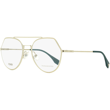 Fendi Women's Eyeglasses - Light Gold Metal Full Rim Frame Demo Lens | FF 0329 3YG ,