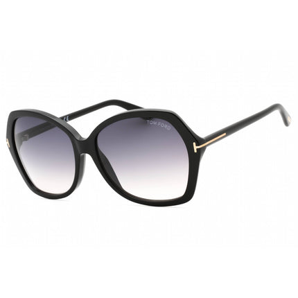 Tom Ford Women's Sunglasses - Shiny Black Acetate Butterfly Frame | FT0328 Carola 01B ,