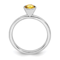 Sterling Silver Stackable Expressions High 5mm November Swarovski Ring | QSK971 ,