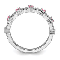 Sterling Silver Stackable Expressions Pink Tourmaline & Diamond Ring | QSK2157 ,