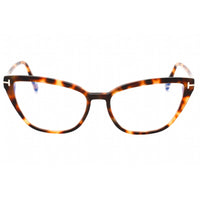Tom Ford Women's Eyeglasses - Blonde Havana Plastic Cat Eye Shape Frame | FT5825-B 053 ,