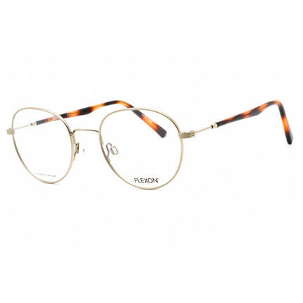 Flexon Men's Eyeglasses - Gold Full Rim Round Frame Clear Lens | FLEXON H6010 710 ,