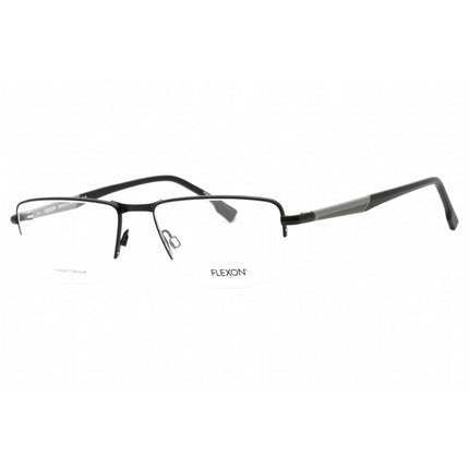 Flexon Men's Eyeglasses - Matte Black Half Rim Rectangular Frame | FLEXON E1127 002 ,